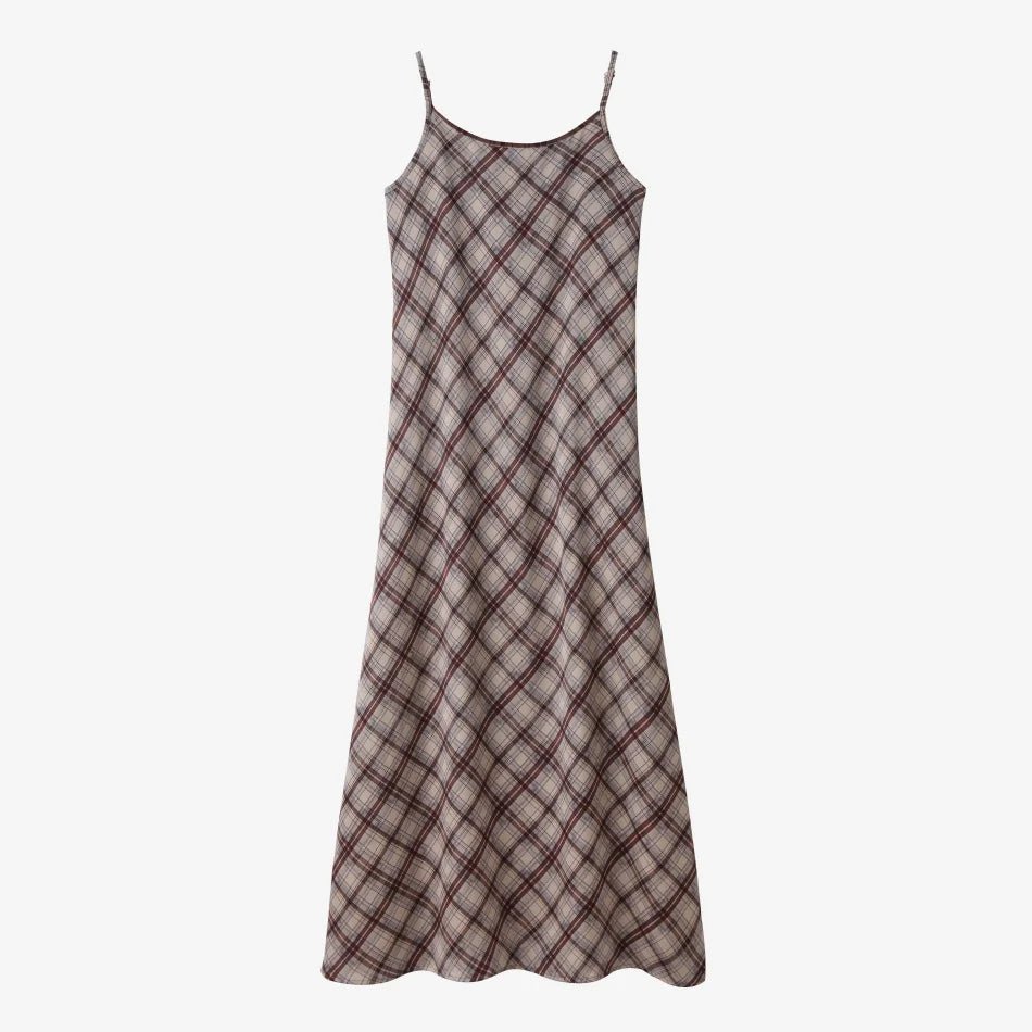 AS SS26 Luxe elegance slip satin dress + knitted top woman clothing set adjustable maxi floor length - flohmarkt-deutschland.shop