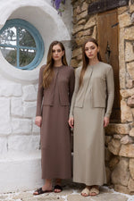 AS SS26 summer woman clothes cardigan + maxi dress set nature fiber ribbing fabric super comfortable clothing - flohmarkt-deutschland.shop