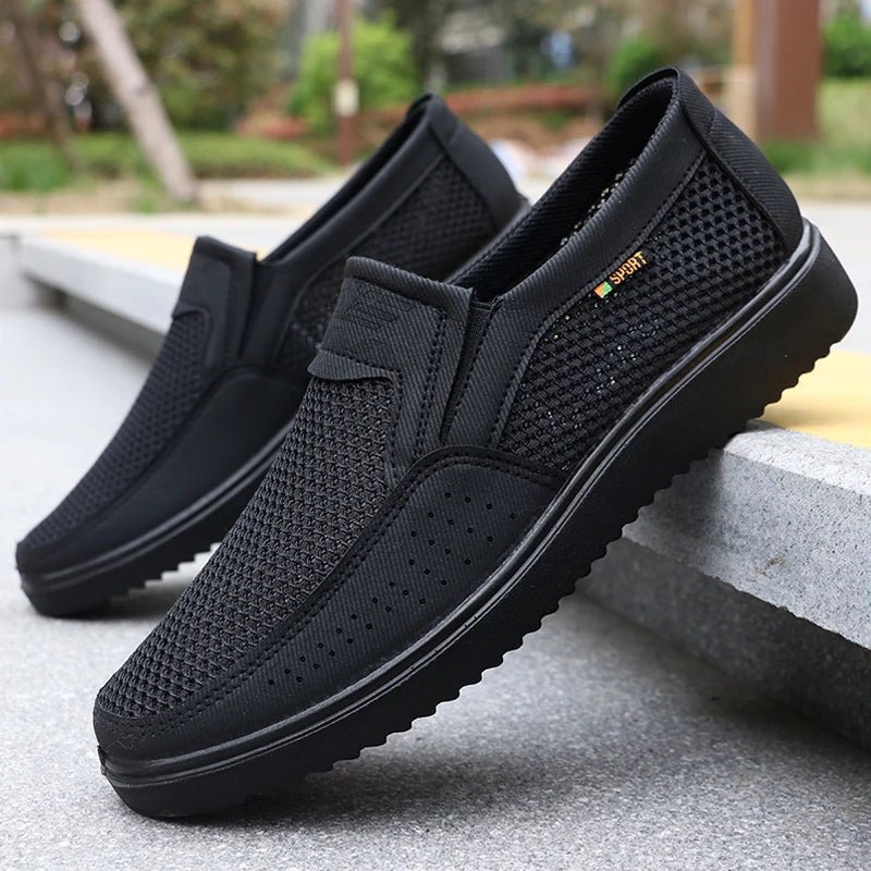 Atmungsaktive Slip-On-Freizeitschuhe für Herren – leichte Low-Top-Walking-Sneaker für Outdoor, Angeln, Park und Training, braunes Netzgewebe, Gummisohle, kariert für alle Jahreszeiten, Outdoor-Schuhe | Low-Top-Schuhe | - flohmarkt-deutschland.shop