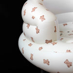 Aufblasbarer Babysitz, Biskuit-Bär Cartoon-Babysessel zum Sitzen für 3-12 Monate, Eingebaute Luftpumpe PVC-Rückenstütze Sofa - flohmarkt-deutschland.shop