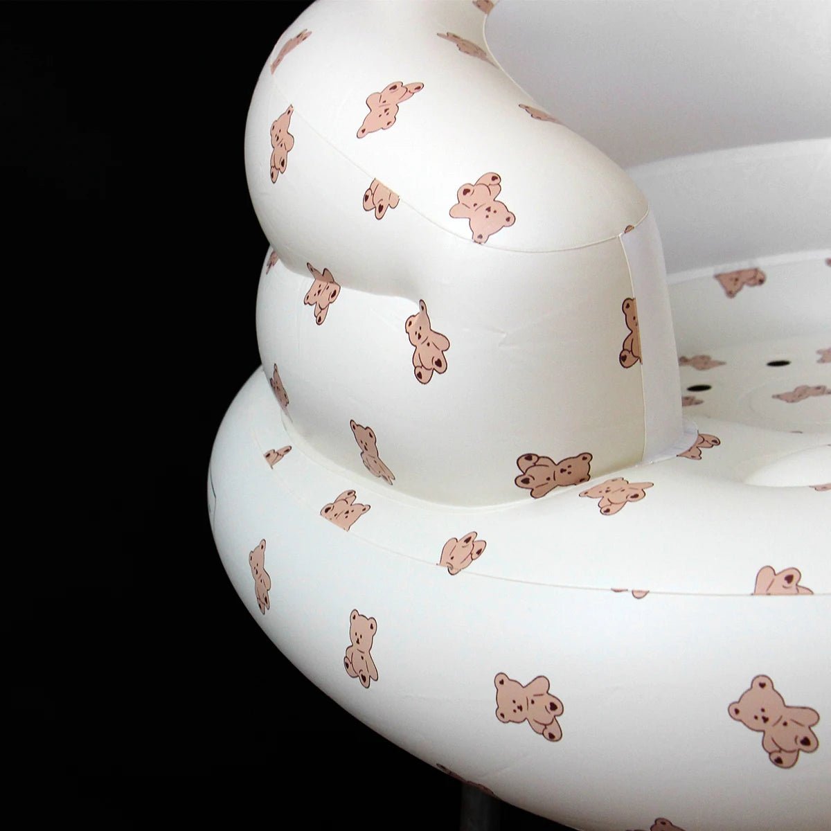 Aufblasbarer Babysitz, Biskuit-Bär Cartoon-Babysessel zum Sitzen für 3-12 Monate, Eingebaute Luftpumpe PVC-Rückenstütze Sofa - flohmarkt-deutschland.shop