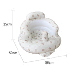 Aufblasbarer Babysitz, Biskuit-Bär Cartoon-Babysessel zum Sitzen für 3-12 Monate, Eingebaute Luftpumpe PVC-Rückenstütze Sofa - flohmarkt-deutschland.shop