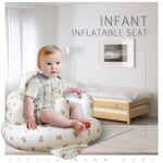 Aufblasbarer Babysitz, Biskuit-Bär Cartoon-Babysessel zum Sitzen für 3-12 Monate, Eingebaute Luftpumpe PVC-Rückenstütze Sofa - flohmarkt-deutschland.shop
