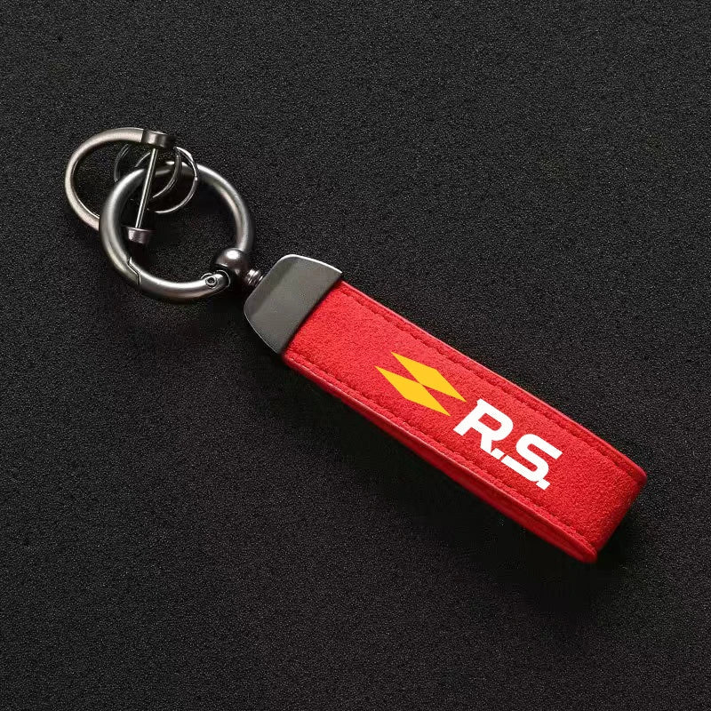 Auto Schlüsselanhänger Schlüsselanhänger für Renault RS Line Fluence Captur Megane 2 3 4 Autozubehör Wildleder Metallschnalle Schlüsselanhänger Ringe Männer Geschenk - flohmarkt-deutschland.shop