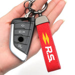 Auto Schlüsselanhänger Schlüsselanhänger für Renault RS Line Fluence Captur Megane 2 3 4 Autozubehör Wildleder Metallschnalle Schlüsselanhänger Ringe Männer Geschenk - flohmarkt-deutschland.shop