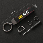 Auto Schlüsselanhänger Schlüsselanhänger für Renault RS Line Fluence Captur Megane 2 3 4 Autozubehör Wildleder Metallschnalle Schlüsselanhänger Ringe Männer Geschenk - flohmarkt-deutschland.shop
