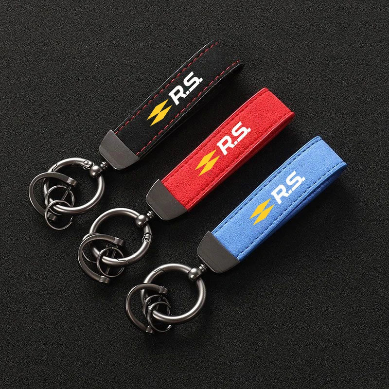 Auto Schlüsselanhänger Schlüsselanhänger für Renault RS Line Fluence Captur Megane 2 3 4 Autozubehör Wildleder Metallschnalle Schlüsselanhänger Ringe Männer Geschenk - flohmarkt-deutschland.shop