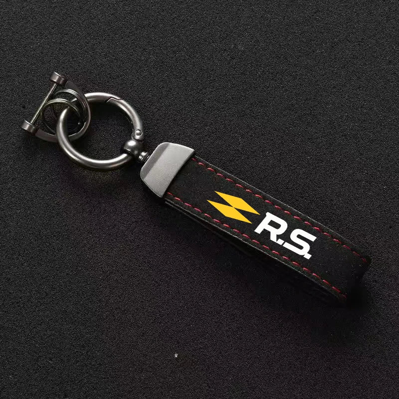 Auto Schlüsselanhänger Schlüsselanhänger für Renault RS Line Fluence Captur Megane 2 3 4 Autozubehör Wildleder Metallschnalle Schlüsselanhänger Ringe Männer Geschenk - flohmarkt-deutschland.shop