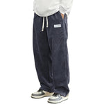 Autumn Mens Corduroy Casual Pants Fashion Loose Fit Pants Straight Sweatpants Elastic Waist Drawstring Outdoor Streetwear - flohmarkt-deutschland.shop