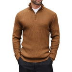 Autumn Men's Quarter Zip Pullover Dress Slim Sweater Mock Neck Sweaters Casual Long Sleeve Pullovers Outerwear Winter Warm Tops - flohmarkt-deutschland.shop