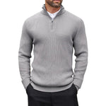 Autumn Men's Quarter Zip Pullover Dress Slim Sweater Mock Neck Sweaters Casual Long Sleeve Pullovers Outerwear Winter Warm Tops - flohmarkt-deutschland.shop