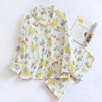 Autumn New Cotton Yarn Sleepwear Women's Two-piece Home Clothes Pajamas Nightie Female Nightwear Suit Set Lounge Wear - flohmarkt-deutschland.shop
