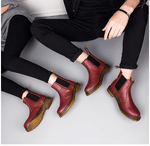 Autumn Style Dicke Absatz Cowhide Martin Boots Im Britischen Stil Für Damen - Perfekt Für Herbst Und Alltag - flohmarkt-deutschland.shop