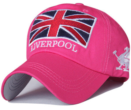 Korean Style Cotton Baseball Cap with Embroidered Flag