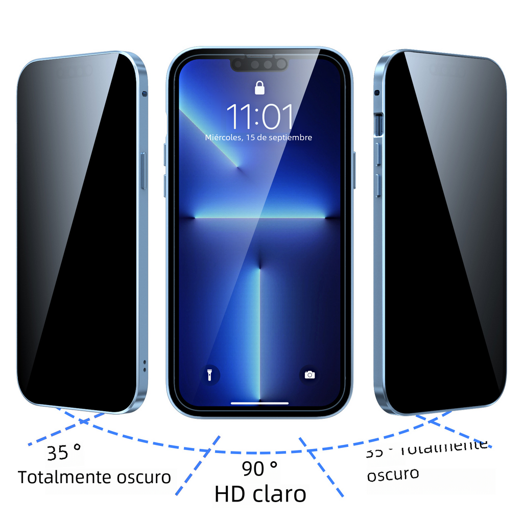 Privacy Tempered Glass Magnetic Phone Case for iPhone 15 Pro Max