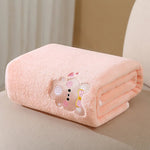 Baby-Badetuch, Wickeldecke für Kleinkinder, Niedliche Tier-Stickerei Fleece-Decke, Weicher Kinderbademantel, Kinderdecke - flohmarkt-deutschland.shop
