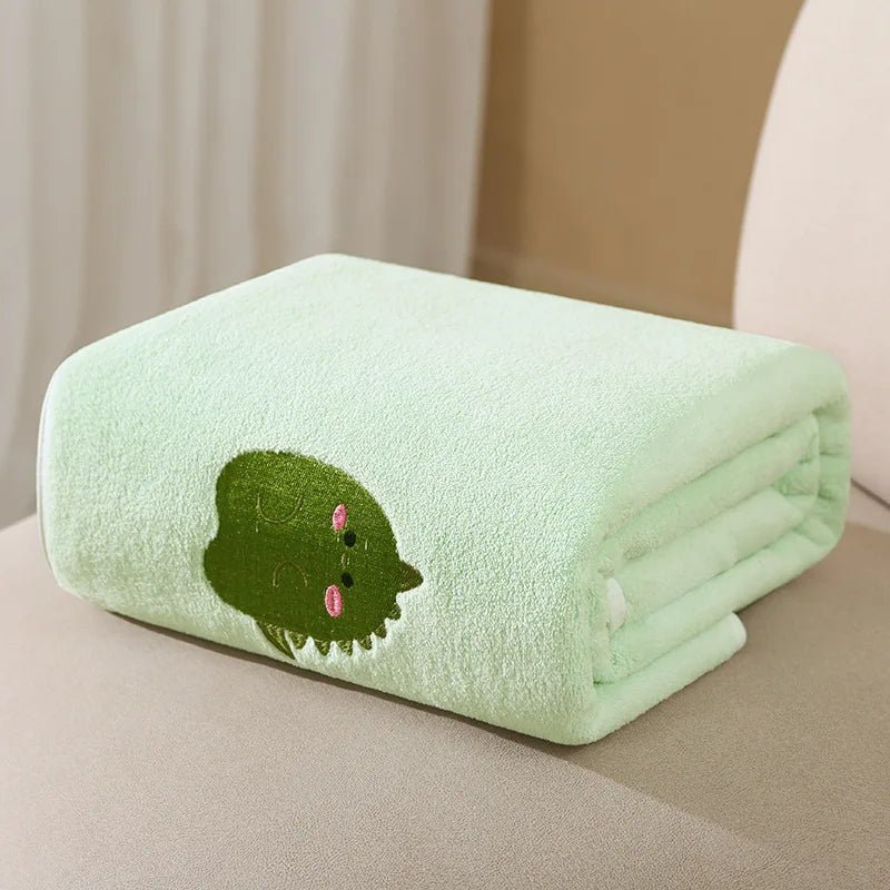 Baby-Badetuch, Wickeldecke für Kleinkinder, Niedliche Tier-Stickerei Fleece-Decke, Weicher Kinderbademantel, Kinderdecke - flohmarkt-deutschland.shop