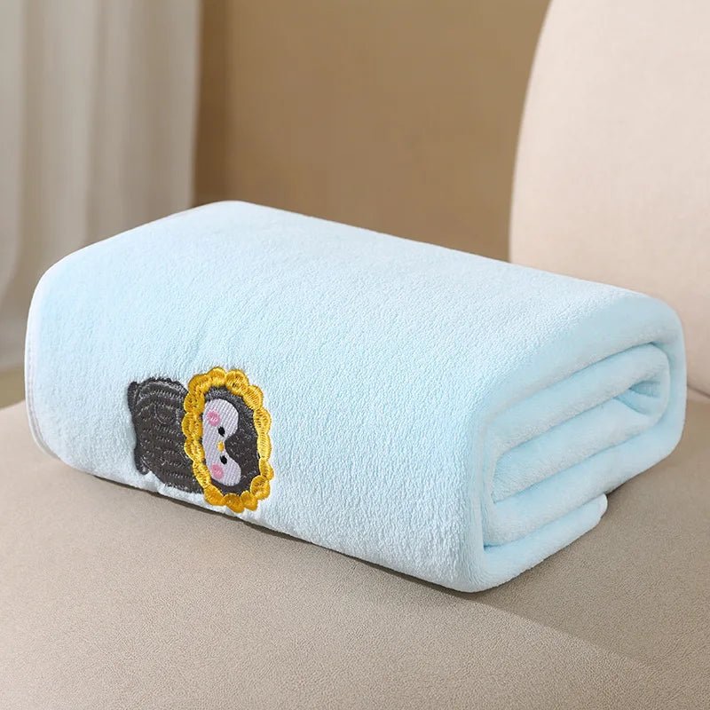 Baby-Badetuch, Wickeldecke für Kleinkinder, Niedliche Tier-Stickerei Fleece-Decke, Weicher Kinderbademantel, Kinderdecke - flohmarkt-deutschland.shop