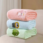 Baby-Badetuch, Wickeldecke für Kleinkinder, Niedliche Tier-Stickerei Fleece-Decke, Weicher Kinderbademantel, Kinderdecke - flohmarkt-deutschland.shop