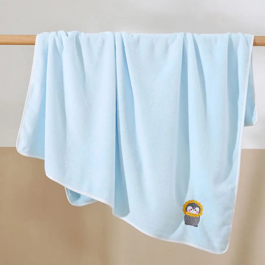 Baby-Badetuch, Wickeldecke für Kleinkinder, Niedliche Tier-Stickerei Fleece-Decke, Weicher Kinderbademantel, Kinderdecke - flohmarkt-deutschland.shop