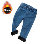 Baby Kids Spring Autumn Winter Thick Warm Jeans With Fleece For 1-7 Years Boys Girls Casual Denim Pants Kids Children Trousers - flohmarkt-deutschland.shop
