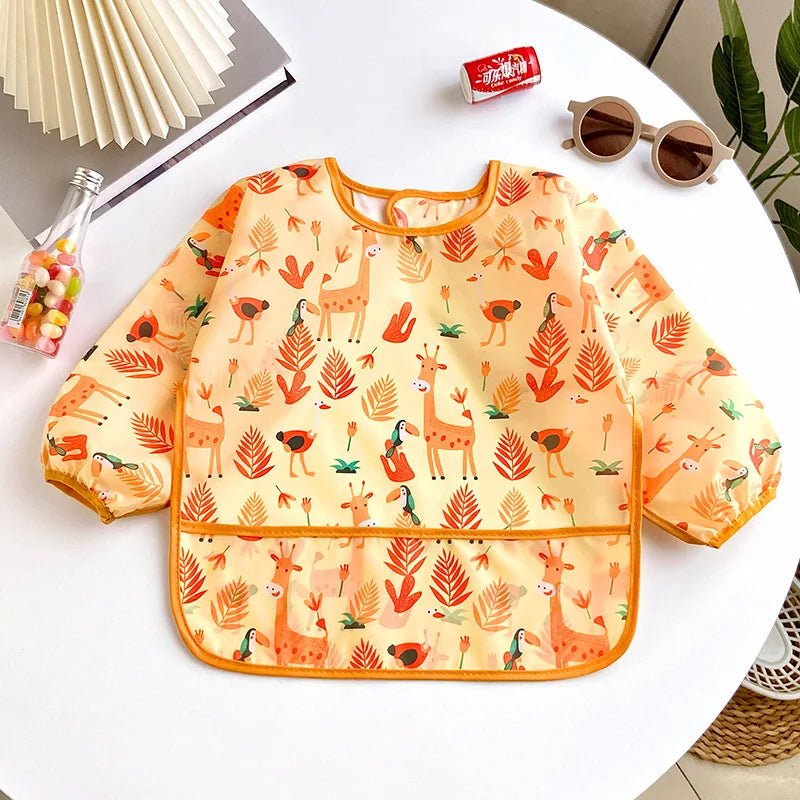 Baby-Lätzchen, niedlich, bunt, Cartoon, wasserdicht, Lätzchen, Säugling, Essen, Kinder, Zeichnen, Langarm-Schürze, selbsternährendes Baby, 0–3 Jahre - flohmarkt-deutschland.shop