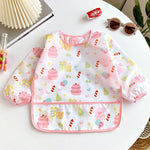 Baby-Lätzchen, niedlich, bunt, Cartoon, wasserdicht, Lätzchen, Säugling, Essen, Kinder, Zeichnen, Langarm-Schürze, selbsternährendes Baby, 0–3 Jahre - flohmarkt-deutschland.shop