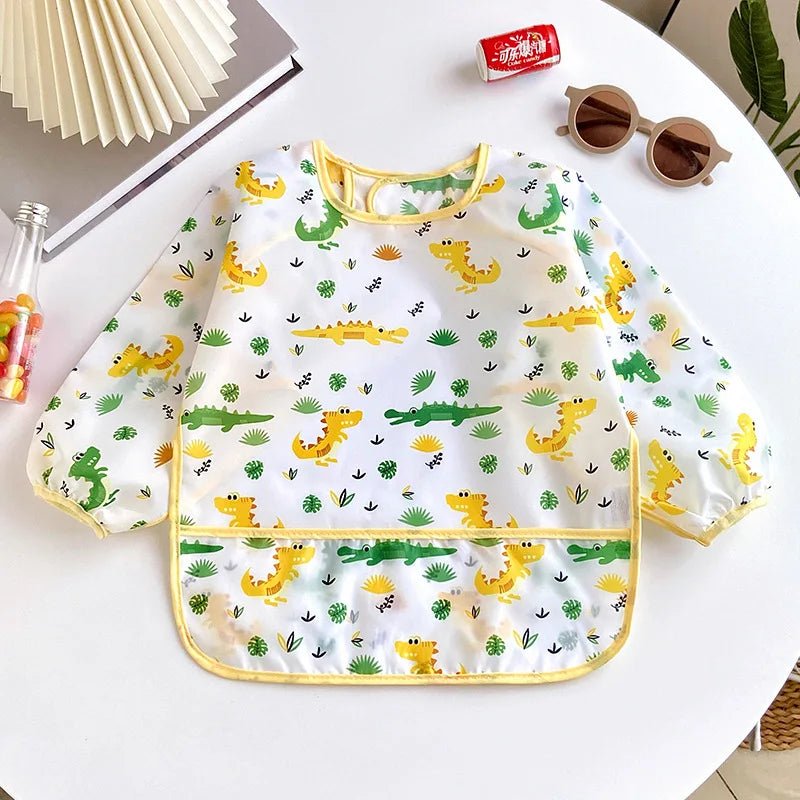 Baby-Lätzchen, niedlich, bunt, Cartoon, wasserdicht, Lätzchen, Säugling, Essen, Kinder, Zeichnen, Langarm-Schürze, selbsternährendes Baby, 0–3 Jahre - flohmarkt-deutschland.shop