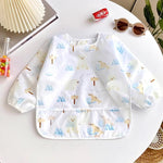 Baby-Lätzchen, niedlich, bunt, Cartoon, wasserdicht, Lätzchen, Säugling, Essen, Kinder, Zeichnen, Langarm-Schürze, selbsternährendes Baby, 0–3 Jahre - flohmarkt-deutschland.shop