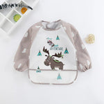 Baby Lätzchen Spuckt ücher wasserdichte Langarm Anti-Trage-Cartoon Lätzchen umgekehrtes Kleid Baby Fütterung Lätzchen Bavoir Manches Longues - flohmarkt-deutschland.shop