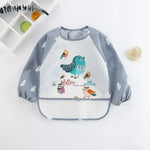 Baby Lätzchen Spuckt ücher wasserdichte Langarm Anti-Trage-Cartoon Lätzchen umgekehrtes Kleid Baby Fütterung Lätzchen Bavoir Manches Longues - flohmarkt-deutschland.shop