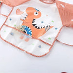Baby Lätzchen Spuckt ücher wasserdichte Langarm Anti-Trage-Cartoon Lätzchen umgekehrtes Kleid Baby Fütterung Lätzchen Bavoir Manches Longues - flohmarkt-deutschland.shop