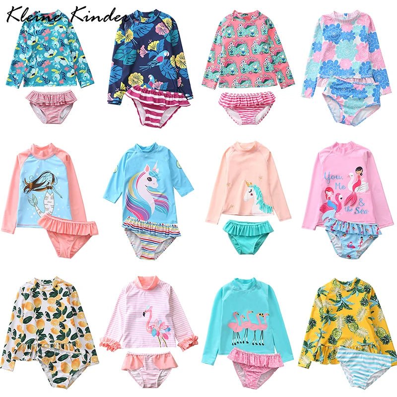 Baby Swimwear and Surfwear Long Sleeve Bathing Suit Toddler Girls 2021 Unicorn Mermaid Swimsuit Kids Swimming Suits for Children - flohmarkt-deutschland.shop