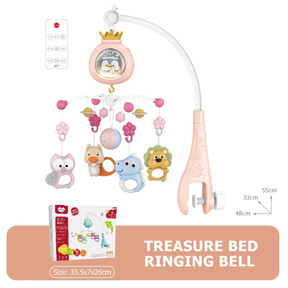Babybett-Mobile mit Projektor und Nachtlicht, ferngesteuertes, musikalisches rotierendes Spielzeug mit beruhigenden Schlafliedern für Neugeborene - flohmarkt-deutschland.shop