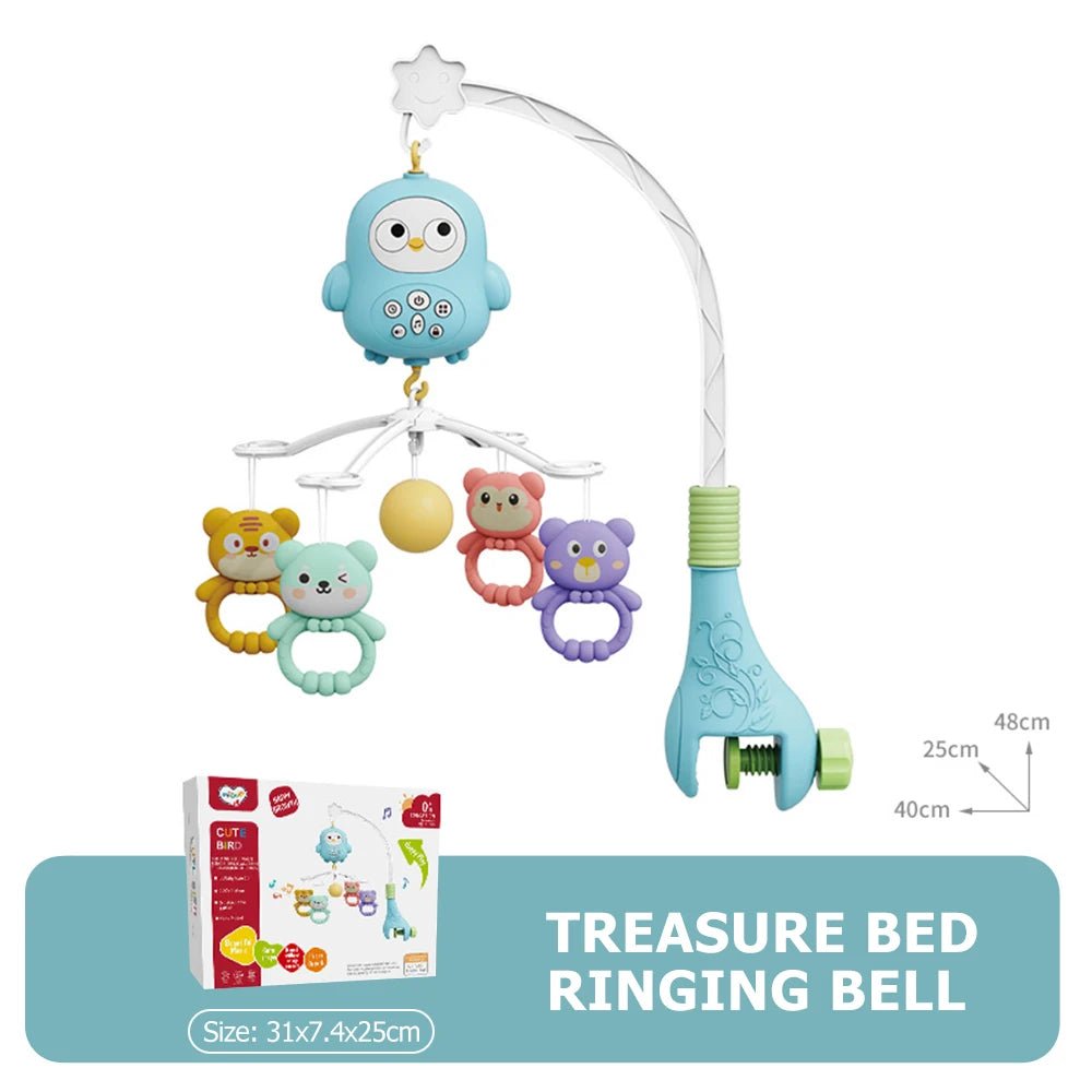 Babybett-Mobile mit Projektor und Nachtlicht, ferngesteuertes, musikalisches rotierendes Spielzeug mit beruhigenden Schlafliedern für Neugeborene - flohmarkt-deutschland.shop