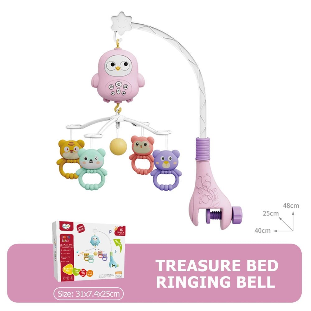 Babybett-Mobile mit Projektor und Nachtlicht, ferngesteuertes, musikalisches rotierendes Spielzeug mit beruhigenden Schlafliedern für Neugeborene - flohmarkt-deutschland.shop