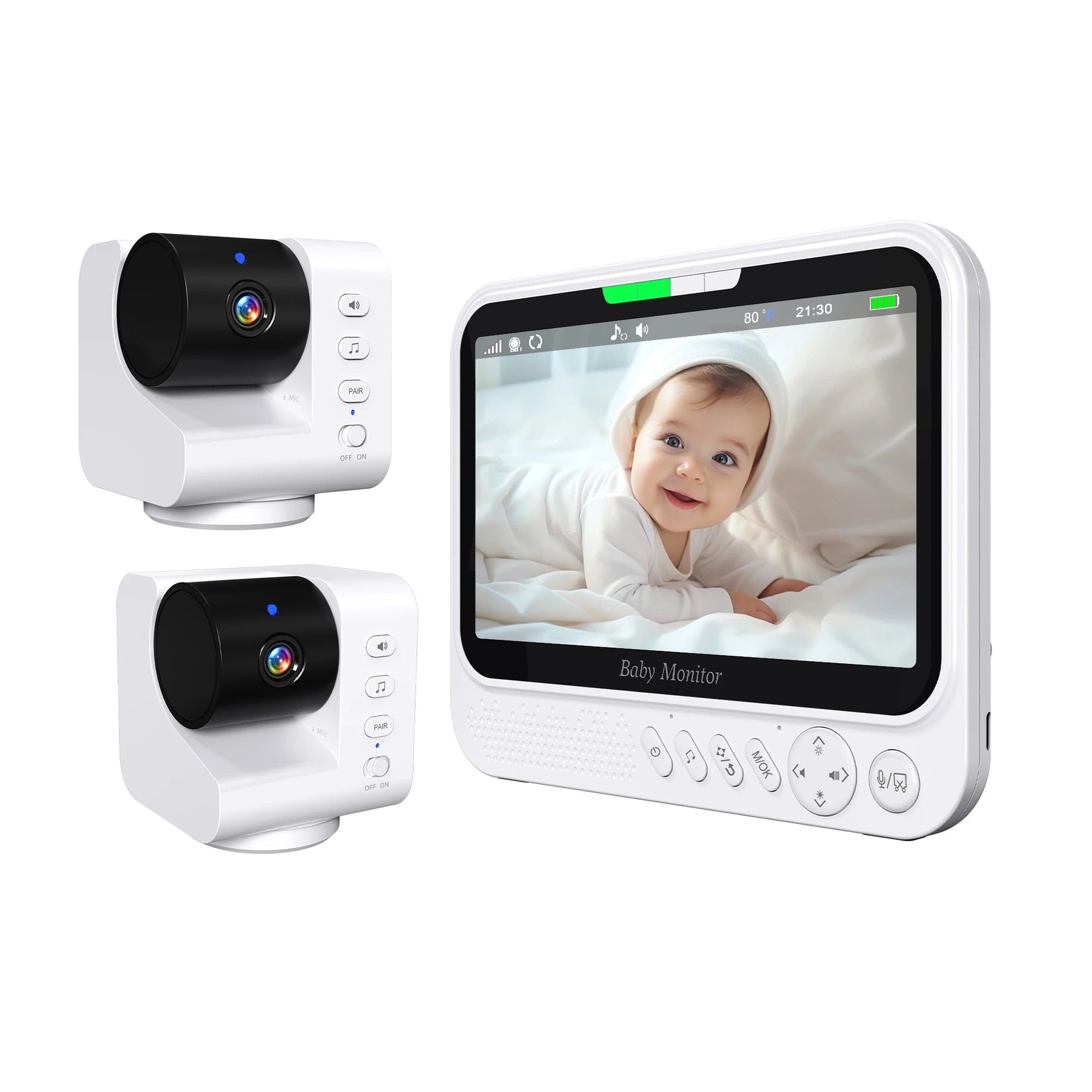 Babyphone mit 7 Zoll Bildschirm PTZ Kamera & Temperatur - flohmarkt-deutschland.shop