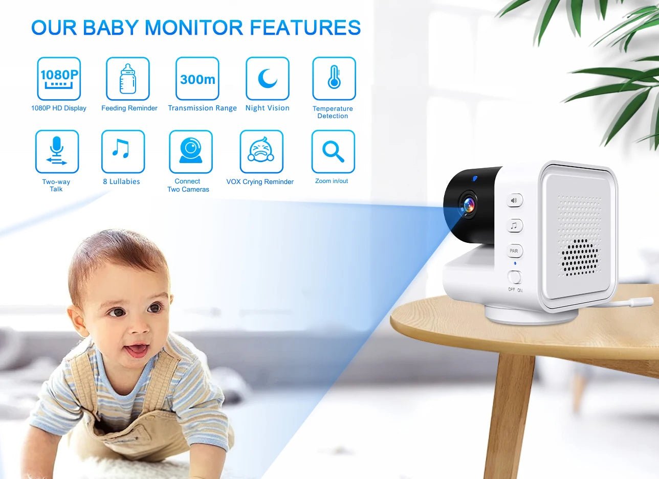 Babyphone mit 7 Zoll Bildschirm PTZ Kamera & Temperatur - flohmarkt-deutschland.shop