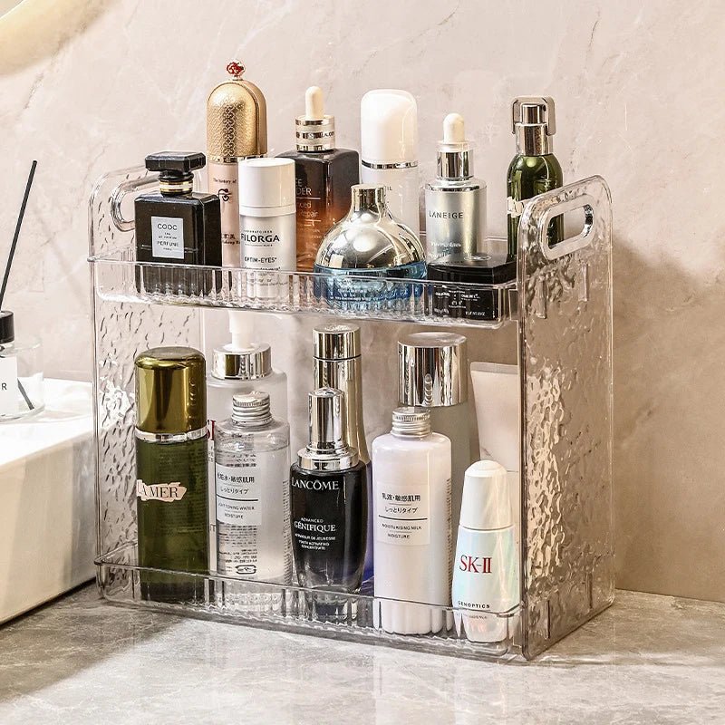 Bad Doppels chicht Kosmetik Lager regal Toilette Aufbewahrung sbox Waschtisch Organizer Desktop Hautpflege Lager regal Displayst änder - flohmarkt-deutschland.shop