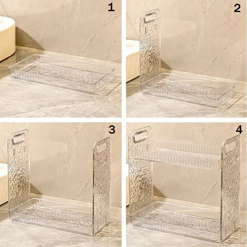 Bad Doppels chicht Kosmetik Lager regal Toilette Aufbewahrung sbox Waschtisch Organizer Desktop Hautpflege Lager regal Displayst änder - flohmarkt-deutschland.shop