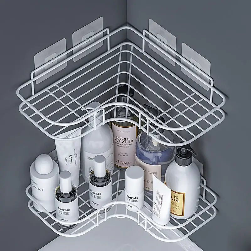 Bad Ecke Lagerung Regale Wand Rack Shampoo Halter Eisen Dusche Ablauf Korb Punch-Freies Organizer Bad Zubehör - flohmarkt-deutschland.shop