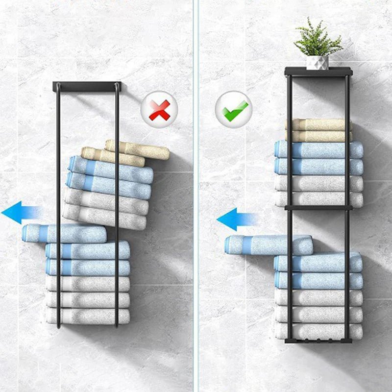 Bad Lagerung Inhaber Metall 3-tier Regal Lagerung Inhaber Multifunktionale Handtuch Halter Racks Wand Organizer Racks Wohnkultur - flohmarkt-deutschland.shop