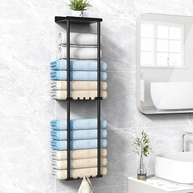 Bad Lagerung Inhaber Metall 3-tier Regal Lagerung Inhaber Multifunktionale Handtuch Halter Racks Wand Organizer Racks Wohnkultur - flohmarkt-deutschland.shop
