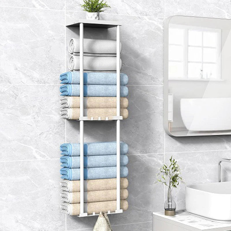 Bad Lagerung Inhaber Metall 3-tier Regal Lagerung Inhaber Multifunktionale Handtuch Halter Racks Wand Organizer Racks Wohnkultur - flohmarkt-deutschland.shop