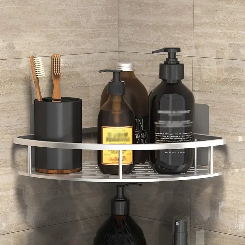 Bad Lagerung Rack Keine Bohrer Regale Wand Halterung Ecke Regal Dusche Halter Für WC Shampoo Organizer Bad Zubehör - flohmarkt-deutschland.shop