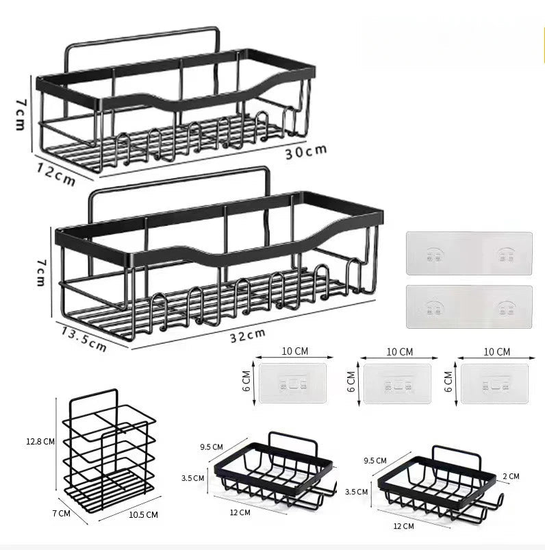 Bad Lagerung Regal Wand-montiert Toilettenartikel Organizer Rack Make-Up Lagerung Inhaber Shampoo Rack Dusche Regal Hause Zubehör - flohmarkt-deutschland.shop