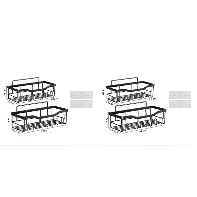 Bad Lagerung Regal Wand-montiert Toilettenartikel Organizer Rack Make-Up Lagerung Inhaber Shampoo Rack Dusche Regal Hause Zubehör - flohmarkt-deutschland.shop