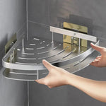 Bad Regal Küche Lagerung Organizer Aluminium Legierung Shampoo Rack Dusche Regal Bad Zubehör Kein Bohrer Regal - flohmarkt-deutschland.shop