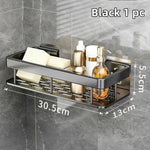 Bad Regal Küche Lagerung Organizer Aluminium Legierung Shampoo Rack Dusche Regal Bad Zubehör Kein Bohrer Regal - flohmarkt-deutschland.shop