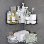 Bad Regal Wand Montiert Ecke Lagerung Regale Shampoo Halter Kosmetik Rack Eisen Dusche Ablauf Korb Badezimmer Organizer - flohmarkt-deutschland.shop